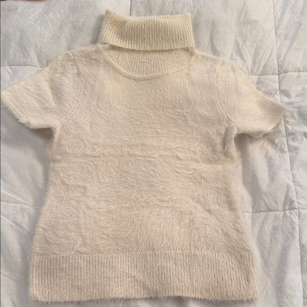 New York & Company Cream Cowl Neck Sweater